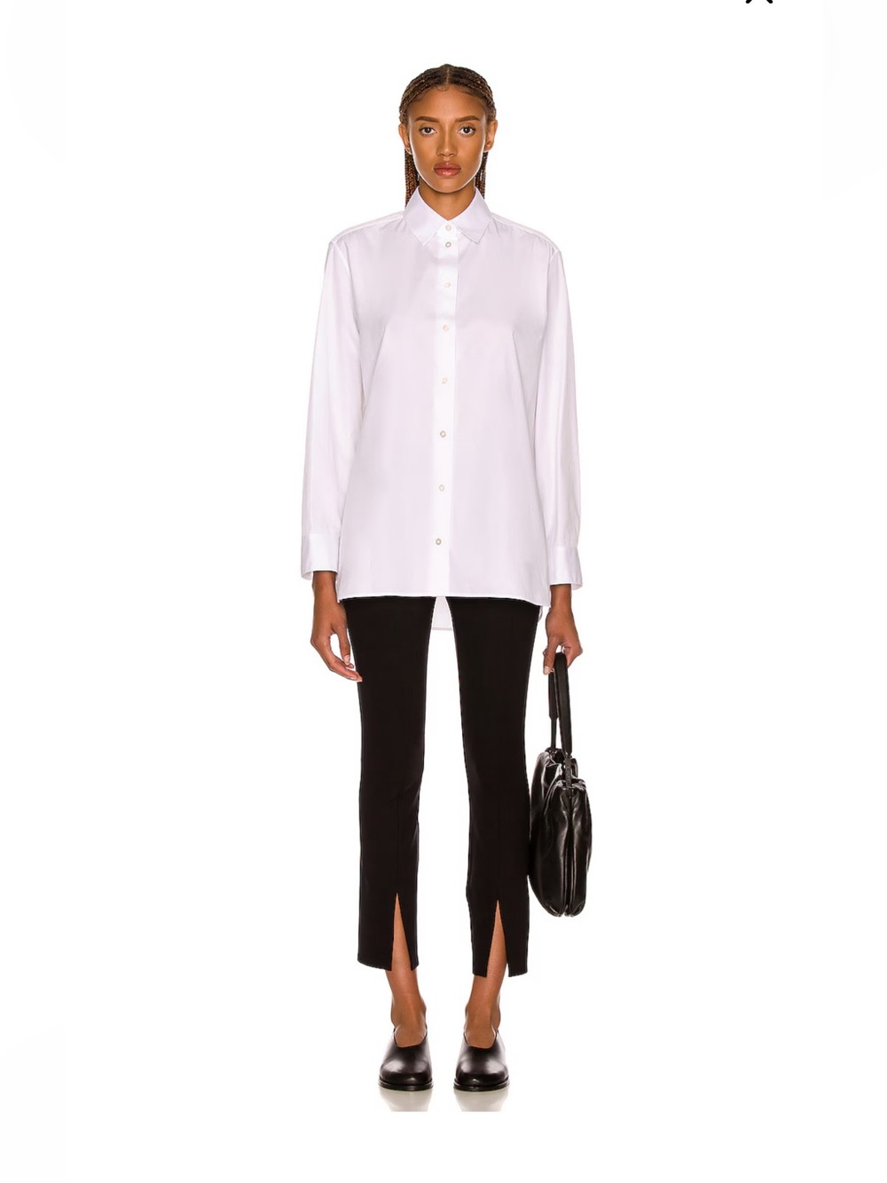 THE ROW BLACK THILDE PANT WITH FRONT SLIT SIZE LARGE